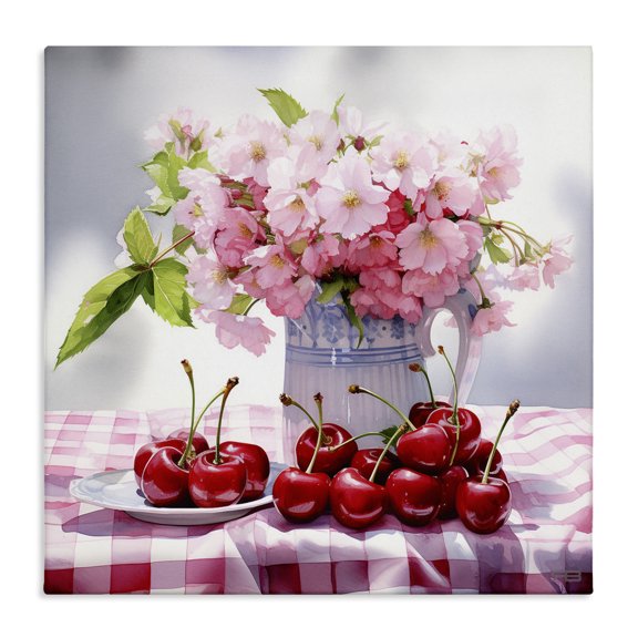 Stupell Industries French Country Cherries & Blossoms Bouquet Canvas Art, 17 x 17, by RB