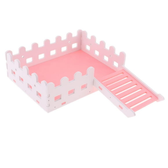 DOLITY 1 Pc Small Pet Hamster Hedgehog Parrot Wooden Ladder Fence Pink
