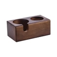 thumbnail image 1 of Manual Coffee Tamper Holder Bracket Tool Stand Rustic Barista Tools Brown 2 holes A, 1 of 8