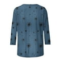 thumbnail image 5 of Ounisa 3/4 Length Sleeve Womens Tops Round Neck Loose Cute Spring Summer Tee Shirts Dressy Casual Print Blouses Tunic, 5 of 9