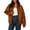 Brown, variant on Women's Faux Leather Motorcycle Jacket Trendy Fall Spring Clothes Oversized Zip Up Winter Coat Outerwear