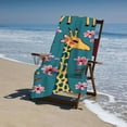thumbnail image 4 of PHYHOO Cartoon Giraffe Flower Beach Towel Oversized Microfiber Sand Free Beach Towel Quick Dry, Animal Lightweight Pool Towels for Adults Travel Towel for Gym Yoga Camp Swim 30x60in, 4 of 8