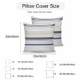 thumbnail image 2 of Beige Stripe Outdoor Pillow Covers 18x18 Inch Throw Pillow Covers Set of 2 Waterproof Decorative Pillow Cases Modern Abstract Art Navy Blue Striped Rustic Cushion Covers for Patio Furniture Garden, 2 of 8