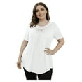 thumbnail image 6 of GingDin Women's Plus Size Summer Tops Short Sleeve Lace Pleated Blouses Tunic Tops m-4xl, 6 of 10