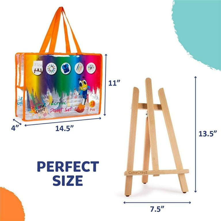  20PCS Kids Painting Kit Include 2 Painting Smocks,Pigment  Stickers,Canvas Easel Paint Pallet Set and Painting Brush Paint Set for  Boys Girls School Birthday Painting Art Party Favors Supplies