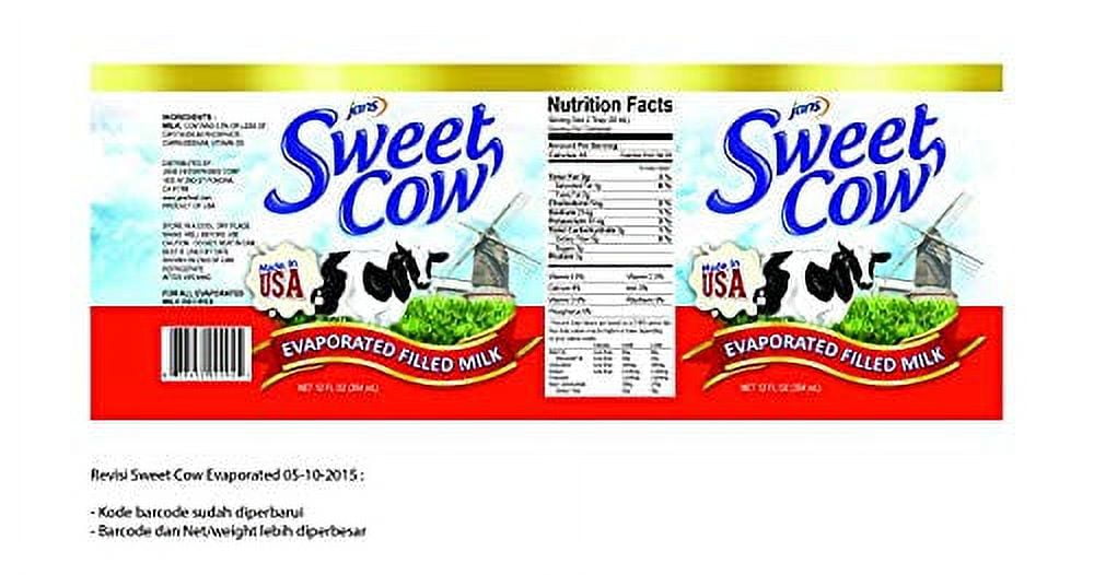 Jans Sweet Cow Evaporated Filled Milk, 12 oz (Pack of 24)