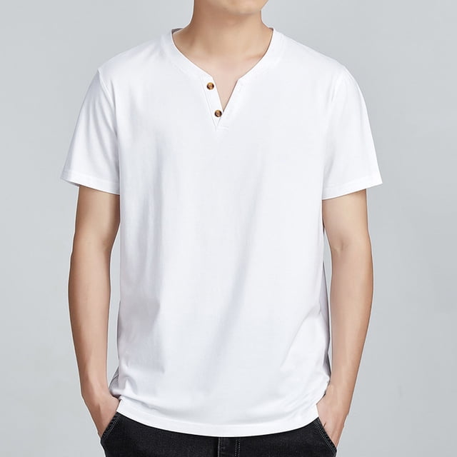 pstuiky camisetas de hombre, Blusa deportiva informal de manga corta con cuello en V para hombre camisas casuales para hombre xxl