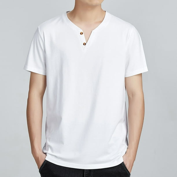 pstuiky camisetas de hombre, Blusa deportiva informal de manga corta con cuello en V para hombre ropa de hombre l