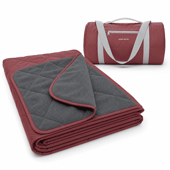 Outdoor Stadium Blanket 79"x55" 01 - Game Day Crimson For Camping Picnics Sports