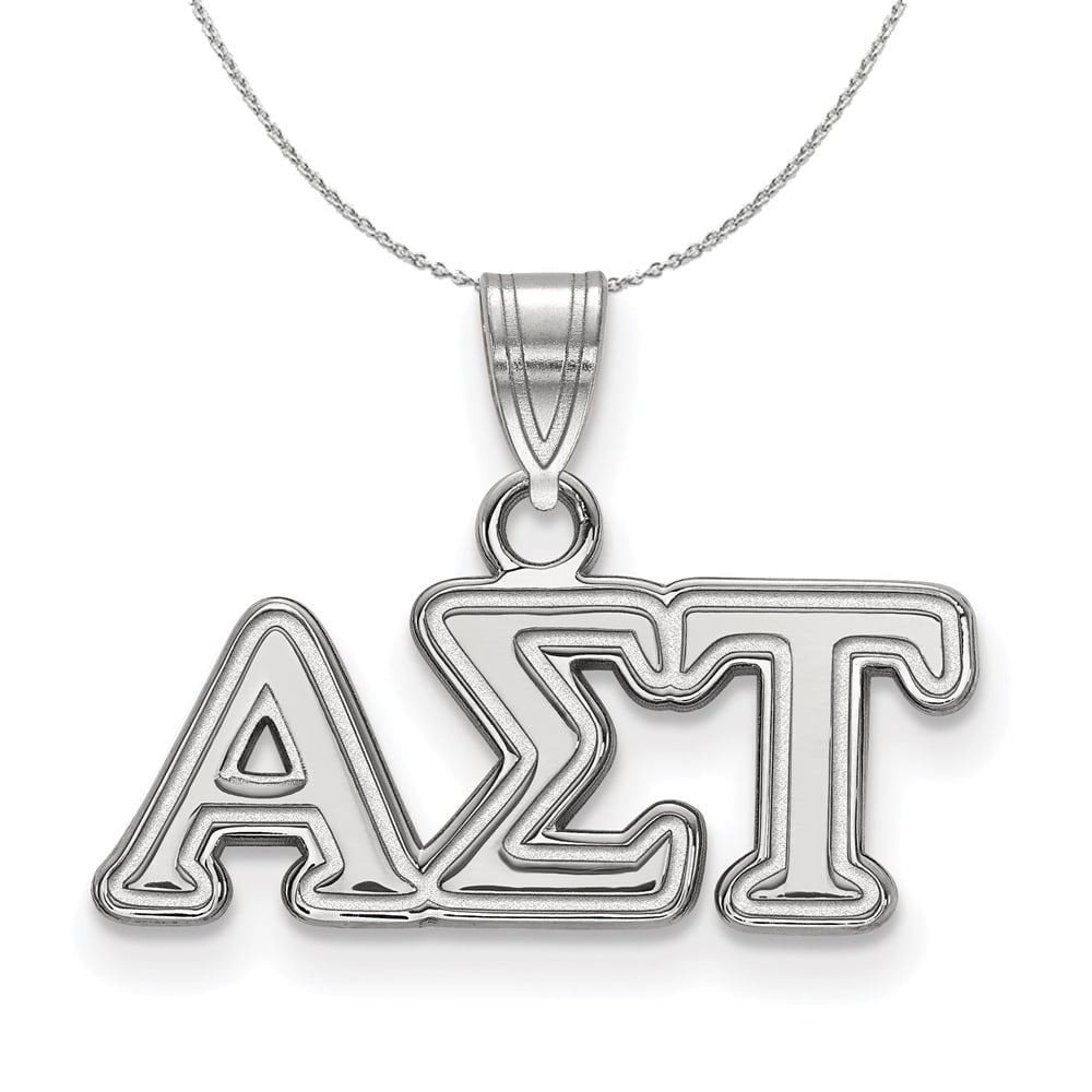 Black Bow Jewelry Sterling Silver Alpha Sigma Tau XS Pendant Necklace