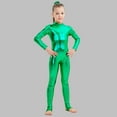 thumbnail image 6 of HAOTAGS One Piece Dance Jumpsuits for Girls, Long Sleeve Gymnastics Bodysuits for Kids Green 1-3 Years, 6 of 7