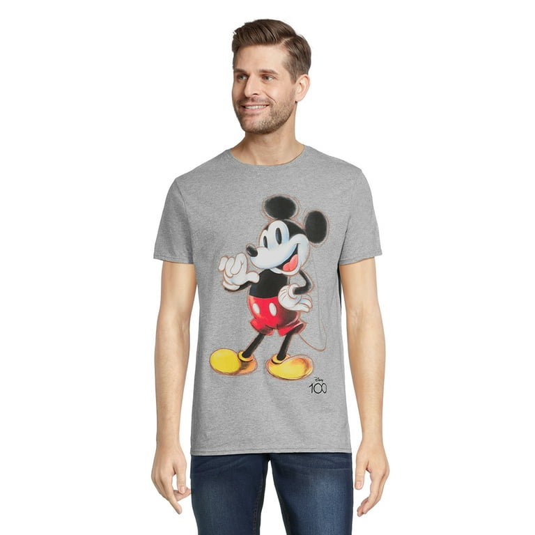 Disney Mickey Mouse Mens and Big Mens Graphic T-Shirts, 2-Pack, Sizes S-5xl, Men's, Size: Medium, Gray