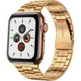 thumbnail image 2 of Fitlink Ultra Thin Metal Wristband Strap for Apple Watch 38/40/41/42/44/45mm, Compatible with Apple Watch Series 7/6/5/4/3/2/1/SE((Gold-42/44/45mm), 2 of 7