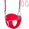 thumbnail image 2 of Swing Set Stuff Highback Half Bucket (Red) with 8.5 Feet Coated Chain and SSS Logo Sticker, 2 of 3