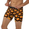 thumbnail image 3 of Cauagu Orange Pumpkin And Autumn Maple Print Men's Boxer Briefs, Funny & Cute Underwear Elastic Waistband Briefs Ideal Gift for Men,1-Pack, 3 of 7