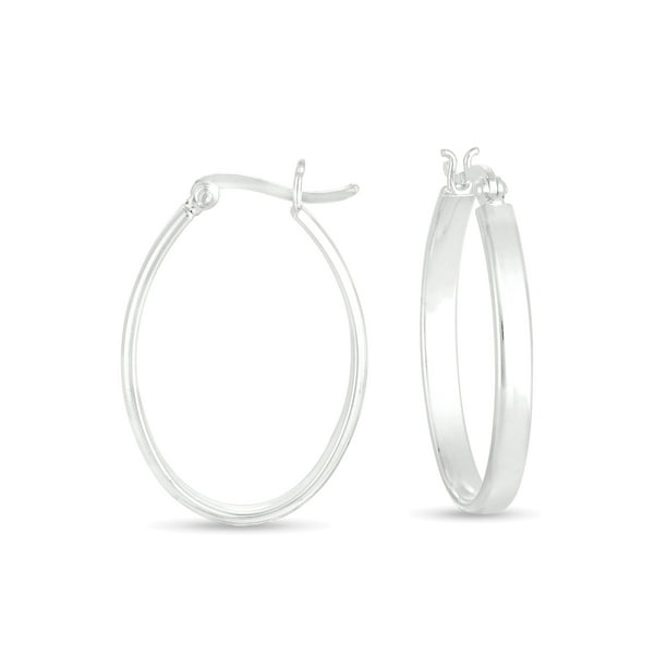 Forever New Sterling Silver Oval Hoop Earrings
