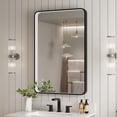 thumbnail image 6 of 36 in. W x 24 in. H Rectangular Framed Dimmable LED Light Anti-Fog Wall Bathroom Vanity Mirror in Black, 6 of 14