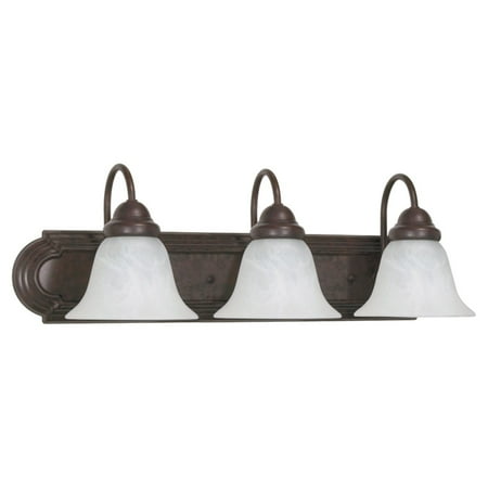 - 3 Light - 24 in. Vanity - Alabaster Glass Bell Shades