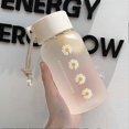 thumbnail image 3 of 500ml Plastic Transparent Frosted Water Bottle, BP-A Free, Portable Reusable Leak-Proof Water Bottle With Rope for School Travel, 3 of 4
