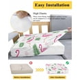thumbnail image 5 of Pink Flamingos Couch Cushion Covers Stretch, Washable Sofa Seat Covers Individual Seat Cushion Sofa Slipcovers Summer Green Tropical Palm Leaves Couch Cover Furniture Protector M-1PCS, 5 of 7