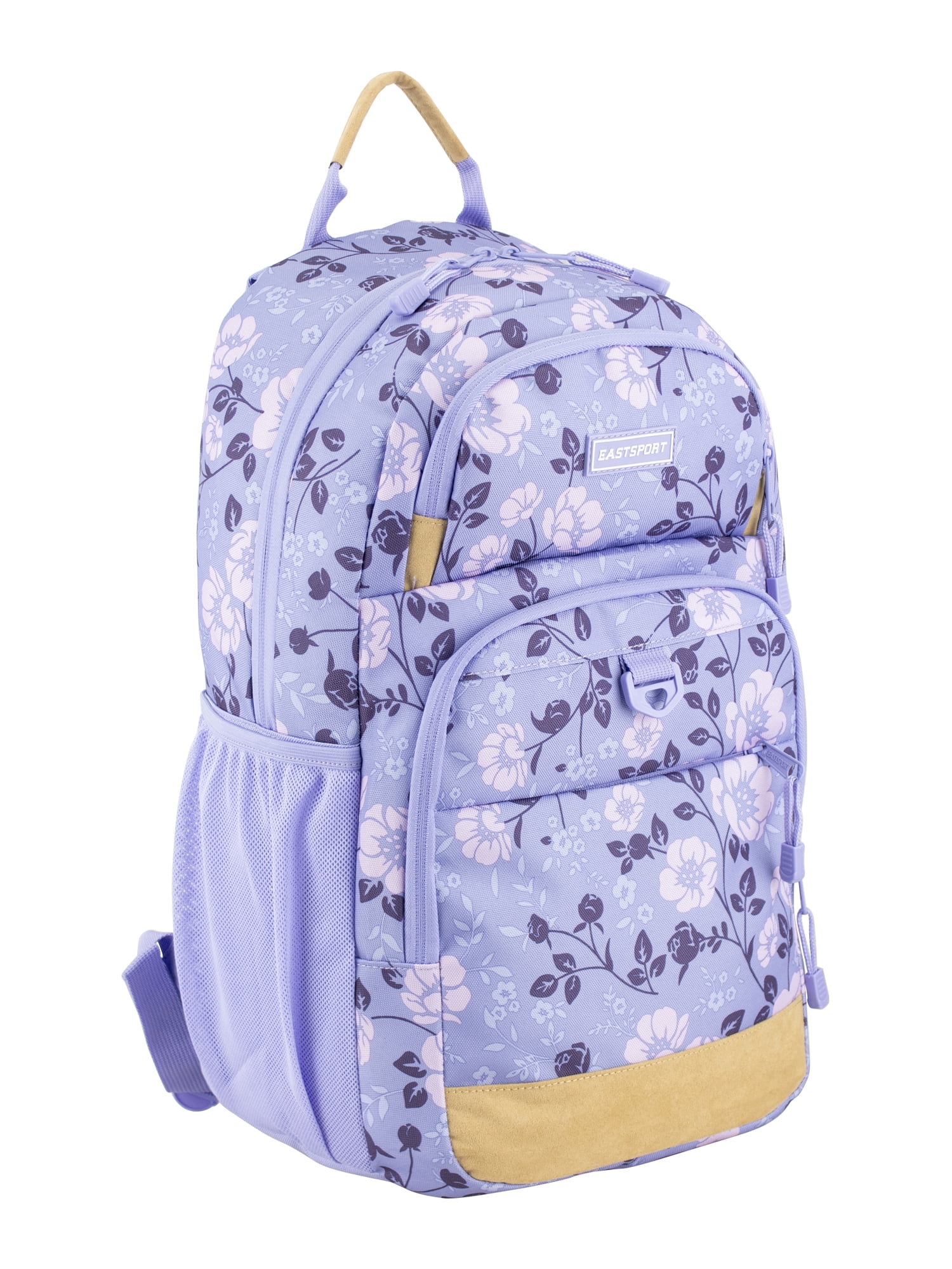 Eastsport Unisex 19" Aero Core Backpack, Purple Cheerful Flowers