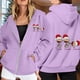 thumbnail image 2 of WILLBEST Sudadera Deportiva para Mujer, con Estampado Navideño, Cremallera, Manga Larga, Bolsillo, Cordón Ajustable, Estilo Casual con Capucha, Modelo 1914 XXX-Grande, 2 of 8