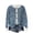 Dark Blue, variant on Miqool Women's Printed Cardigan Button Long Sleeve Round Neck Hoodless Lightweight Loose Fit Top Outwear