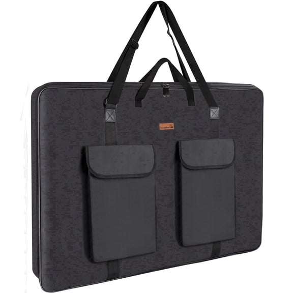 Hard Side Art Portfolio Bag 24 x 36, Upgrade Heavy Duty Art Carrying Case with Metal Rigid Frame, Sturdy Fabric for Artwork, Screen Monitors & Displays