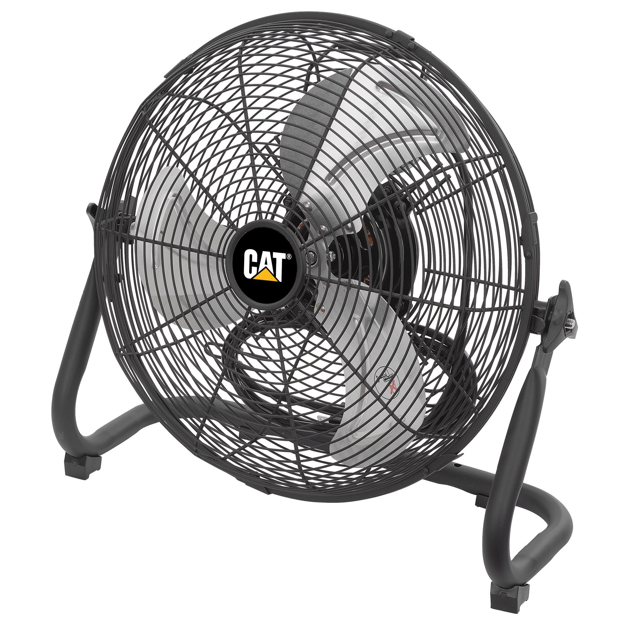 Caterpillar® 14" High-Velocity 3-Speed Metal Floor Fan, 2000 CFM, Black