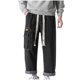thumbnail image 1 of Pantalones largos para hombre, pantalones rectos de ocio con cordón elástico, ropa de trabajo, pantalones vaqueros, pantalones de poliéster para hombre, 1 of 3