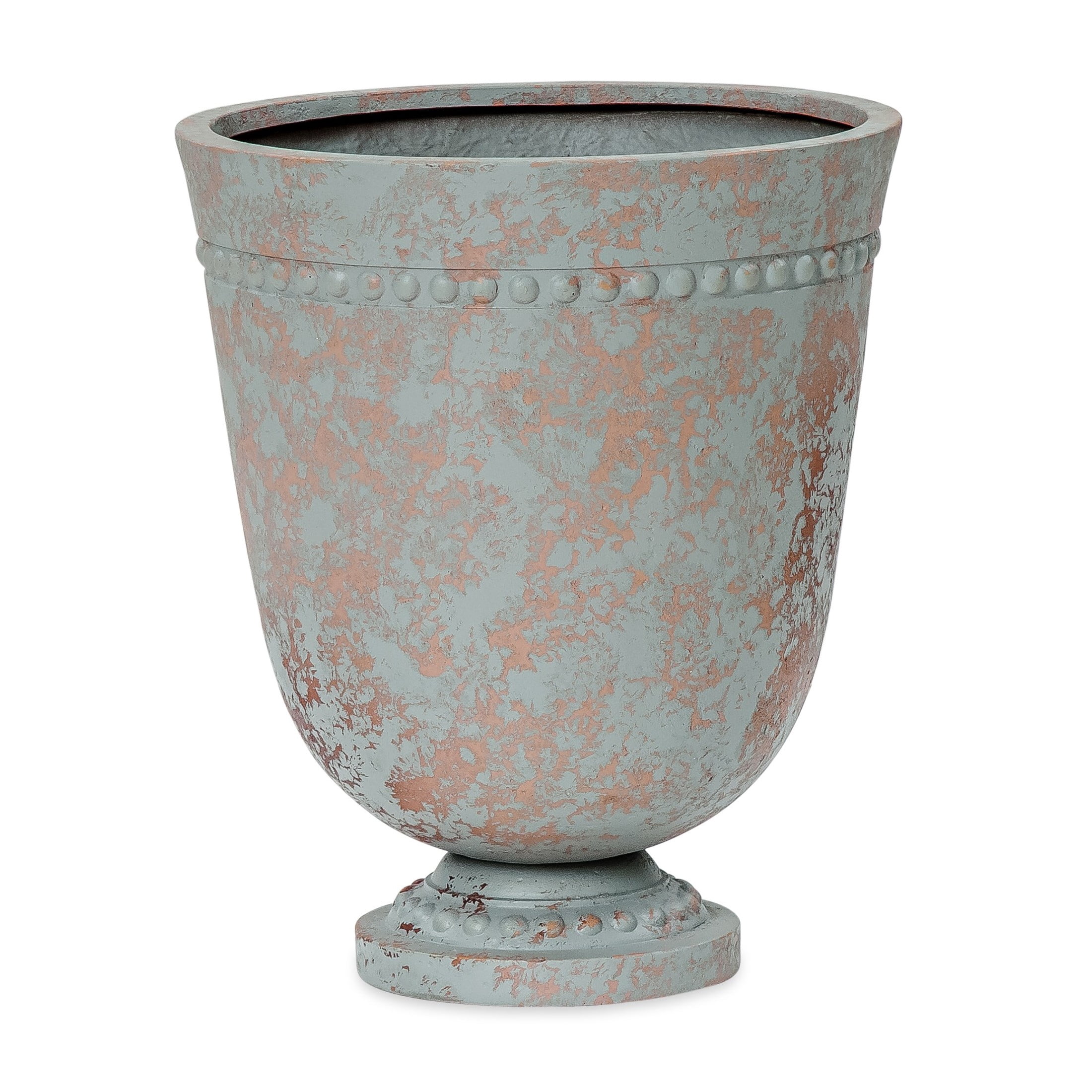 Christopher Knight Home 21.6" Outdoor Urn Planter for Garden, Polyresin Stone Look, Antique Gray