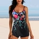 thumbnail image 4 of Trajes de baño para mujer Trajes de baño de dos piezas Camisetas sin mangas con estampado floral con pantalones cortos Trajes de baño con control de barriga OAVQHLG3B Store lin121212, 4 of 4
