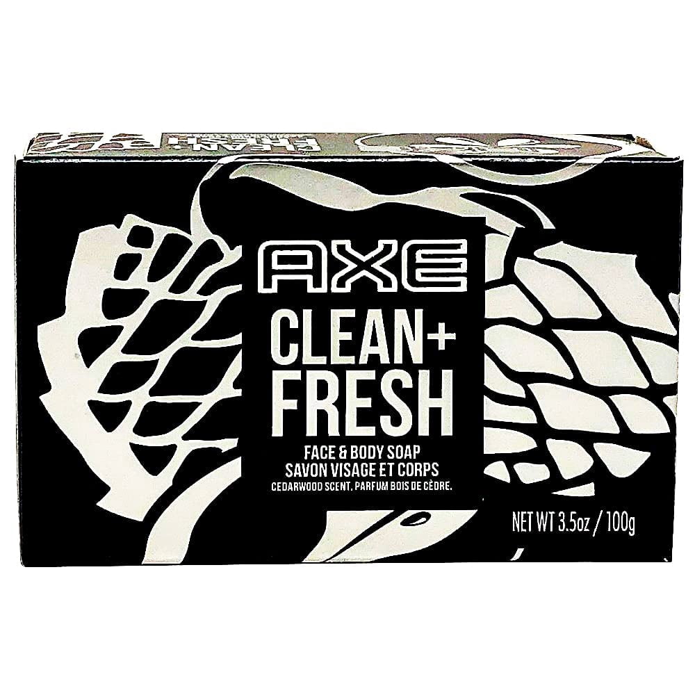 AXE Bar Soap for Men | Clean + Fresh | Moisturizing Bar Soap for Face and Body | 3.5 Oz (100g) x (Pack of 12)