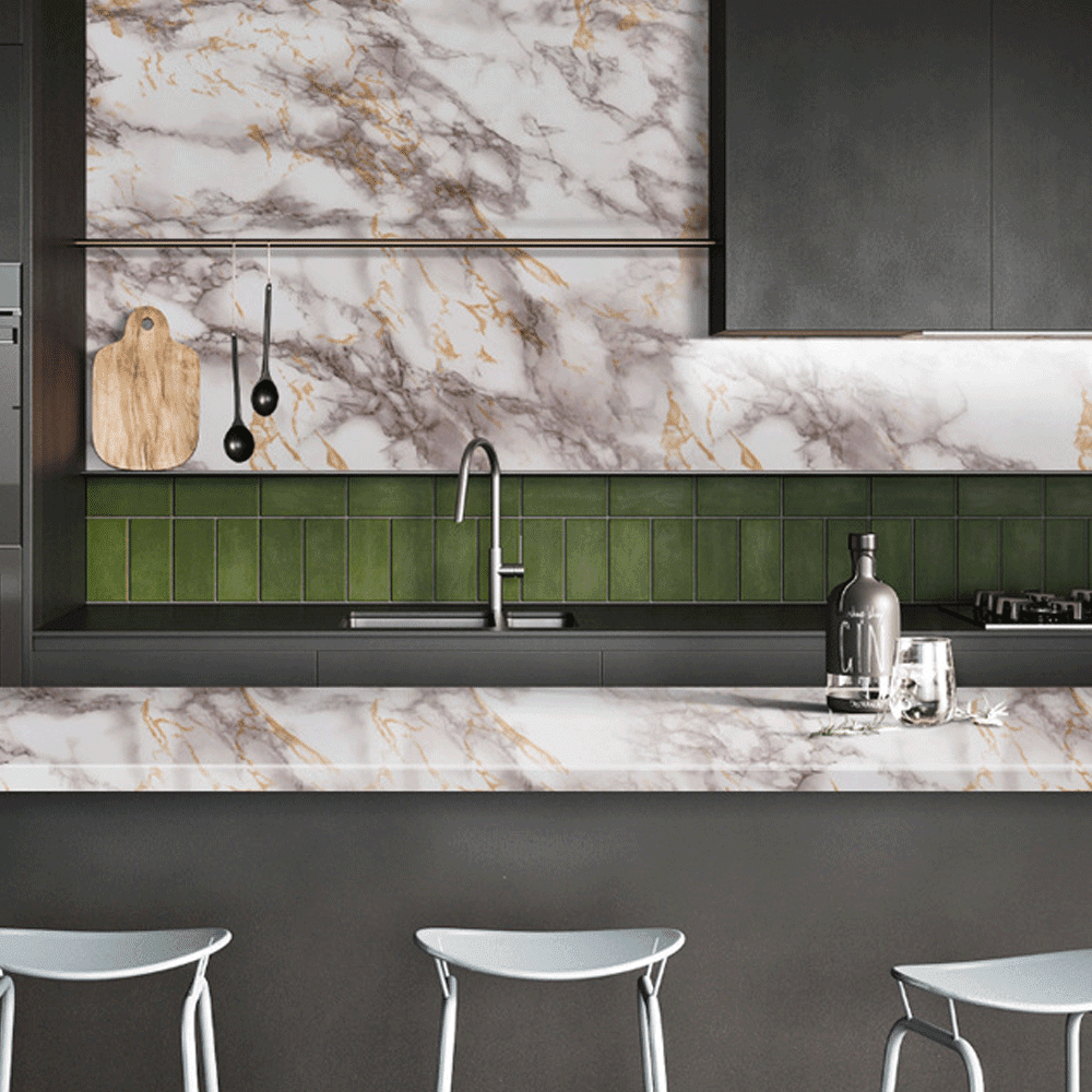 Salmenta 15.7''x118'' Marble Contact Paper Peel and Stick Countertops for Kitchen Countertop Contact Paper Waterproof