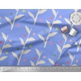 thumbnail image 3 of Soimoi Blue Japan Crepe Satin Fabric Dot & Leaves Print Fabric by the Yard 42 Inch Wide, 3 of 3