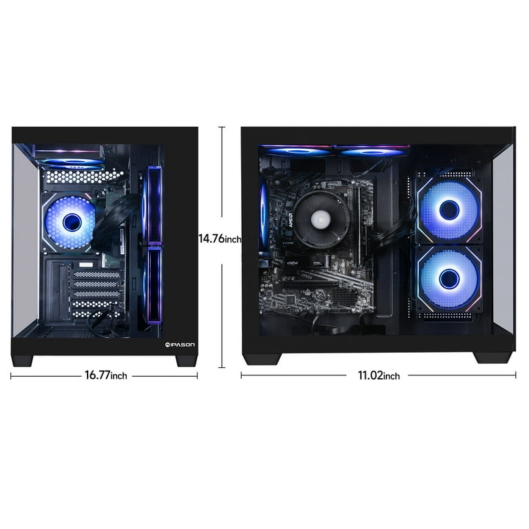 IPASON Gaming Desktop PC, Amd Ryzen 5 5600G 6 Core 3.9GHz, AMD Radeon Graphics Igpu, 1TB SSD, 16GB DDR4 Ram, Windows 11 Home