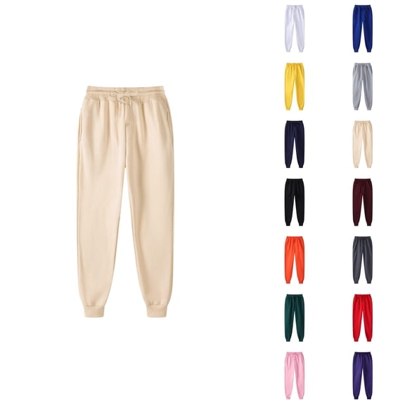 Sweat Pants for Mens 2026 Fall Winter Casual Drawstring Elastic Waist Lined Jogging Sweatpants with Pockets Trousers