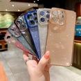thumbnail image 6 of Compatible for iPhone 14 Pro Max Luxury Glitter Plating Clear Case, Cute Bling Sparkly Shiny Case for Women Girls Soft TPU Shockproof Camera Protective Back Cover Electroplated Case - Gold, 6 of 11