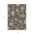 thumbnail image 3 of HomeRoots 606146 3 x 5 ft. Chocolate, Beige & Blue Floral Washable Indoor & Outdoor Rectangle Area Rug, 3 of 5
