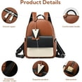 thumbnail image 4 of MMYGU Fashion Backpack for Women Anti Theft Medium Purse Backpack with Secured Zipper PU Leather Travel Backpack Brown, 4 of 7