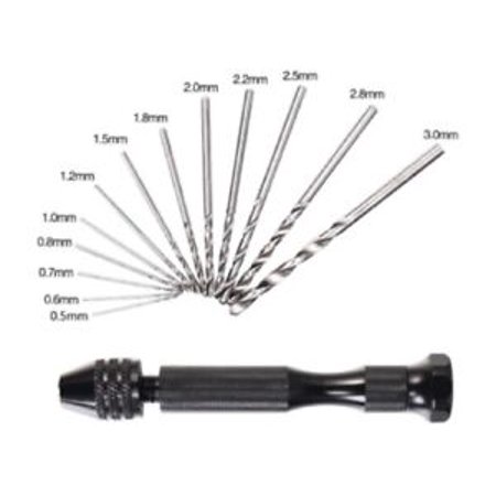 

26Pcs Mini Micro Hand Drill Bits Set Small Manual Keyless Chuck Pin Vise Rotary