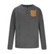 thumbnail image 3 of pstuiky camisetas de manga larga para hombre, Suéter de cuello redondo con botones y bolsillos para hombre, camiseta de manga larga con cuello redondo Tops de hombre s, 3 of 5