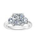 thumbnail image 1 of 1.00 Carat Excellent Radiant Cut Real Diamond New Design Three Stone Ring for Wedding Solid 18K White Gold Size 11, 1 of 8