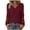 Red, variant on Besolor Long Sleeve Shirts for Women Lace V Neck Lightweight Sweaters Casual Tunic Tops Outfits Fall Fashion Clothes