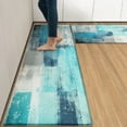 thumbnail image 2 of Anti-Fatigue Turquoise Kitchen Rug Set of 2 Cushioned Abstract Teal Rugs for Kitchen Floor, Standing Mat Waterproof Non-Slip Kitchen Mats and Rugs PVC Ergonomic Comfort Foam Kitchen Decor, 2 of 6