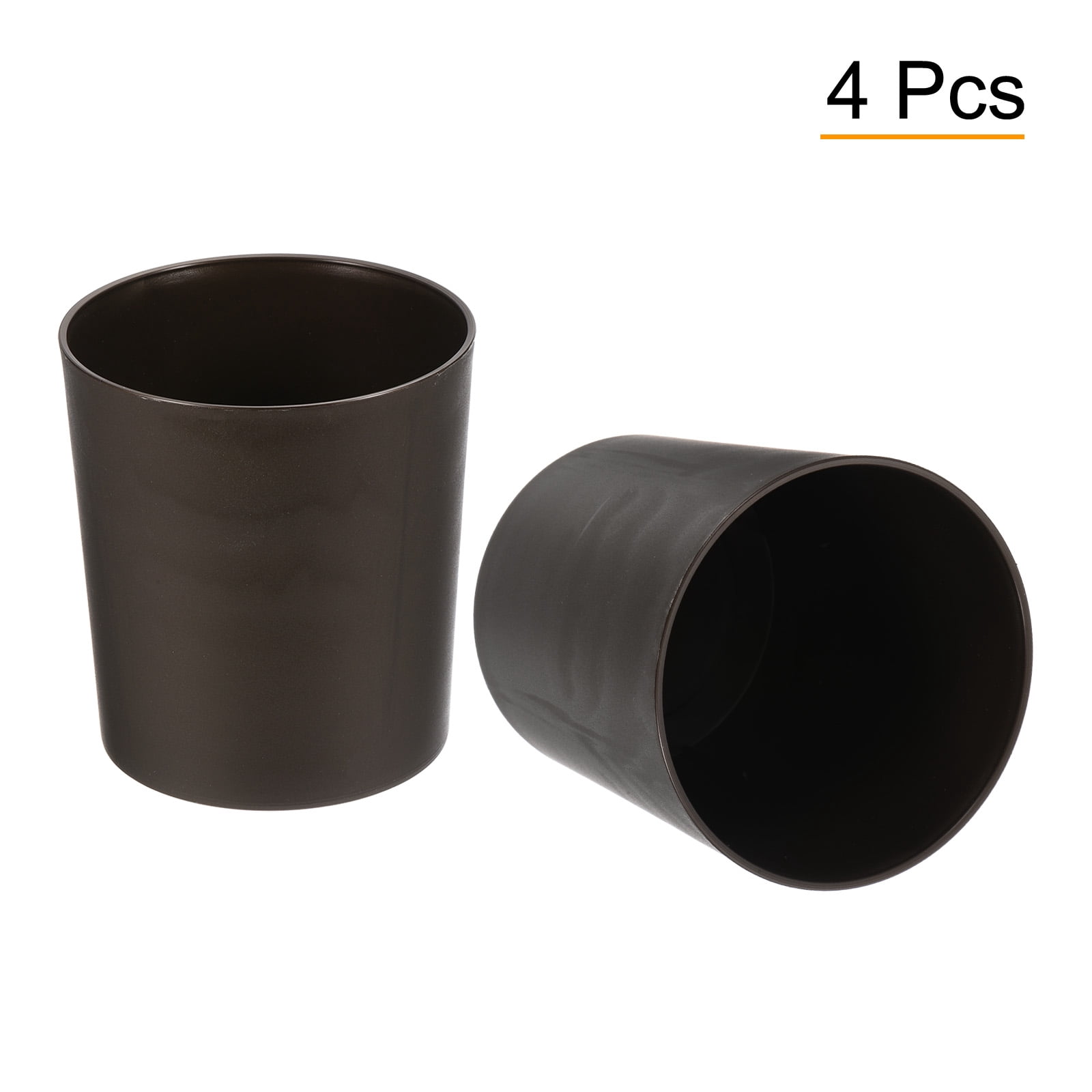 Uxcell 4" Round Plastic Planter Flowerpot Container Indoor Outdoor, Brown 4 Pack