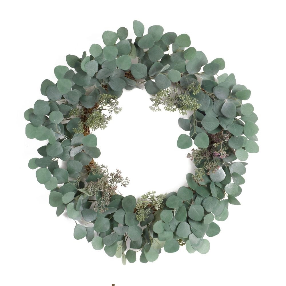 Eucalyptus Twig Artificial Wreath, Sage Green 24-Inch ...