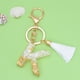 thumbnail image 1 of Decoración del hogar, decoración de habitaciones, decoración de paredes. Nuevo llavero con borlas blancas y colgante de gota de cristal. Llavero para bolso de moda con hebilla de gota de cristal., 1 of 2