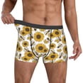 thumbnail image 2 of Cauagu Sunflowers and Bees Print Boxer Briefs for Men,Comfortable Breathable Men's Underwear Moisture Wicking Underpants -Small, 2 of 8