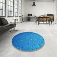 thumbnail image 4 of Ahgly Company Machine Washable Indoor Square Transitional Blue Area Rugs, 5' Square, 4 of 7